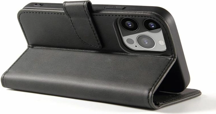 Kapak magnetik me portofol Hurtel për Tecno Pop 7, i zi