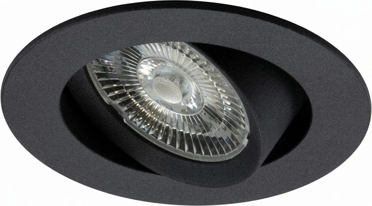 Spot LED tavanor i futshëm Synergy21 Helios, rrethor, i rrotullueshëm, dritë e ngrohtë, i zi
