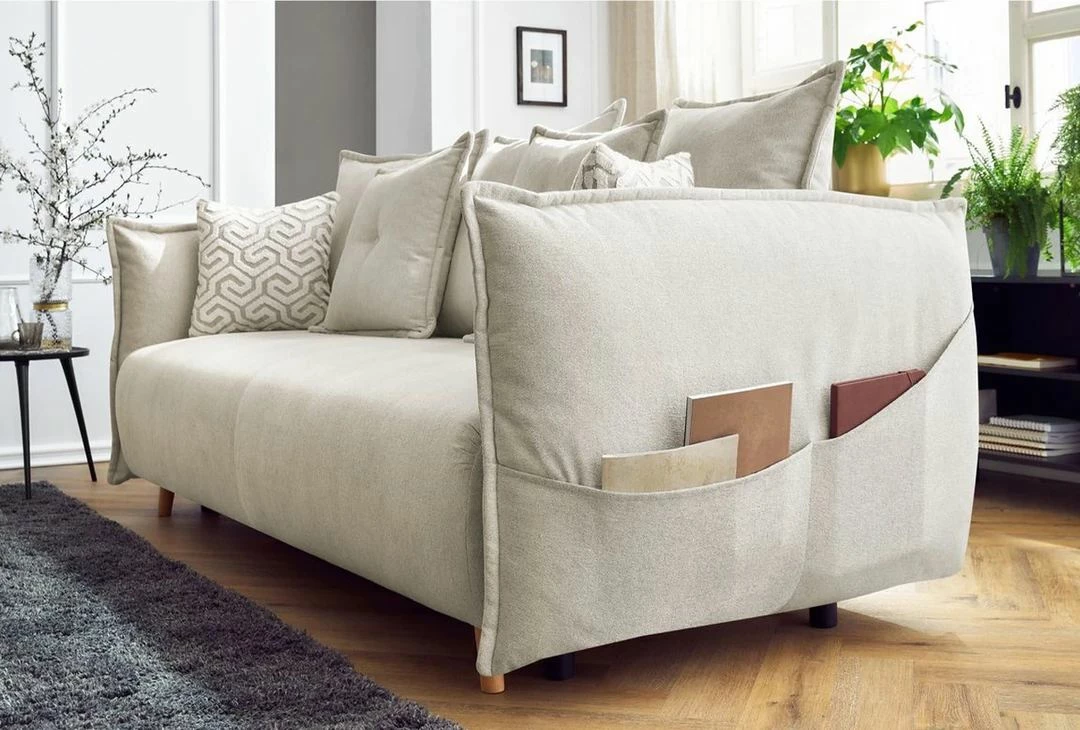 Divan-krevat treshe, ngjyrë krem, Puffy, Atelier del Sofa