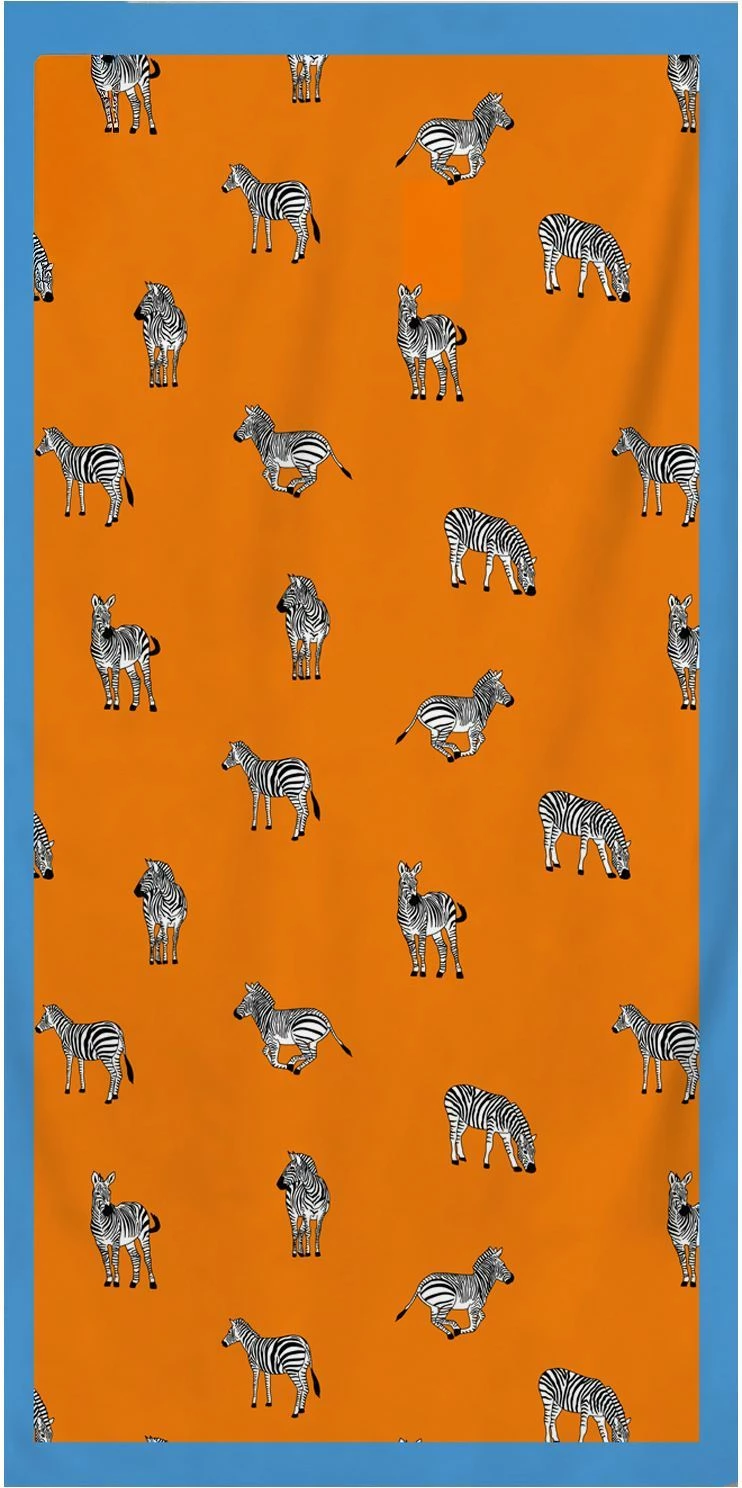 Peshqir plazhi Mijölnir, zebra, portokalli