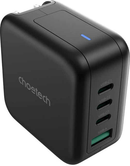 Karikues universal Choetech PD6055, 70W, GaN, 3x USB-C, 1x USB-A, me adapterë US/EU/UK/AU, i zi