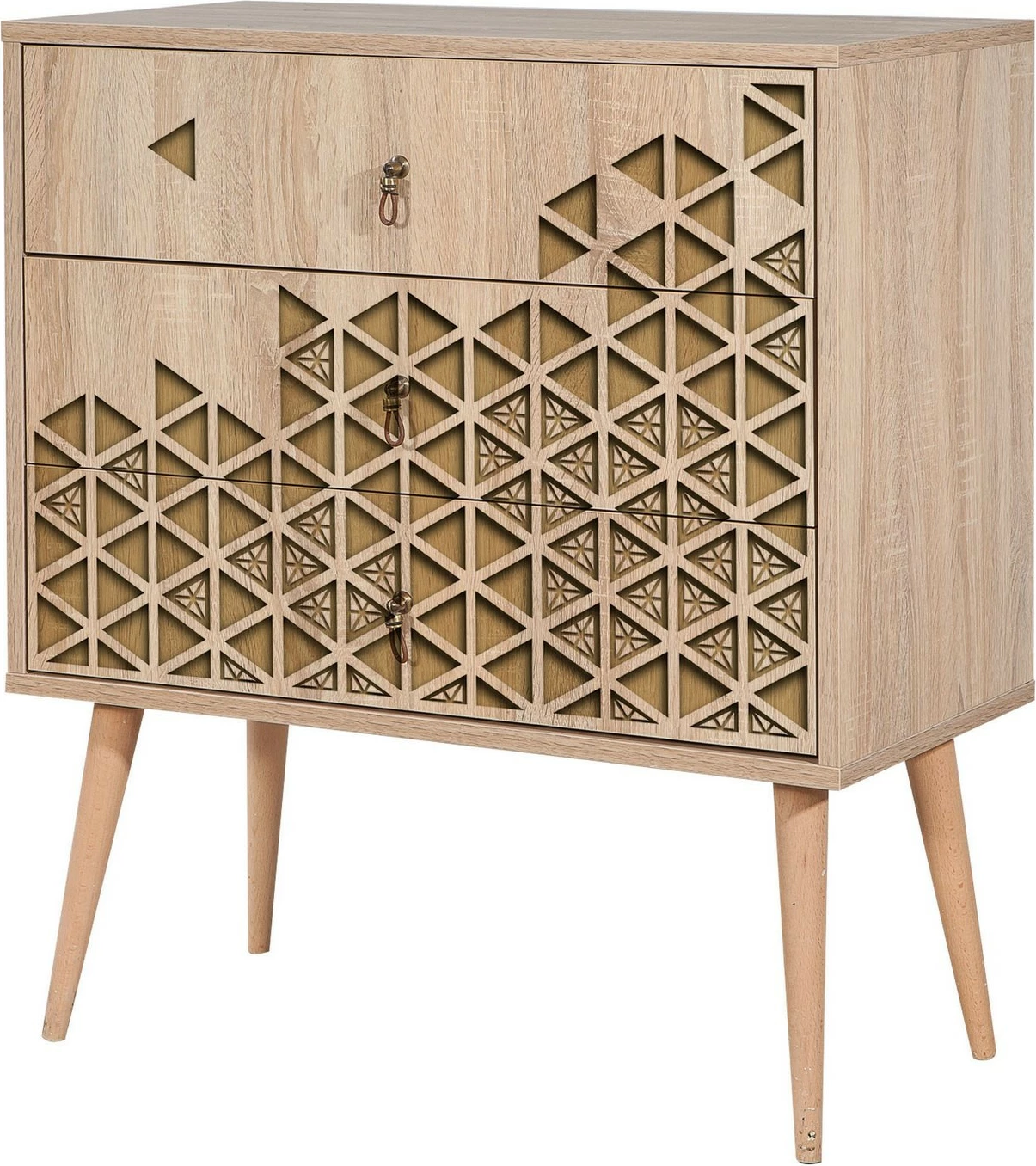 Komodë Hanah Home Trio, ngjyrë lisi Sonoma, 80x90x40 cm