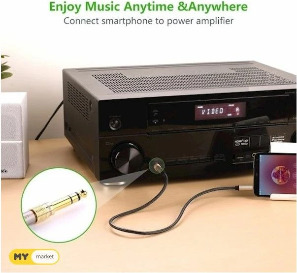 Adapter audio jack UGREEN 20503 6.5mm mashkull në 3.5mm femër, ar, 1 copë