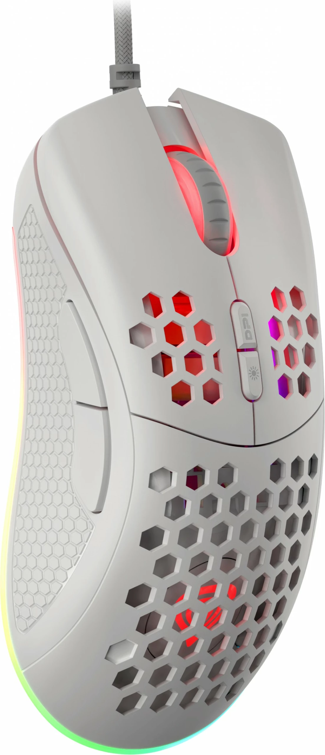 Maus gaming Genesis Krypton 555, 8000 DPI, 7 butona, RGB, i bardhë