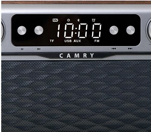 Radio portativ CAMRY CR1183 Bluetooth 5.0 FM USB AUX microSD me bateri 2600mAh, ngjyrë dru/kafe