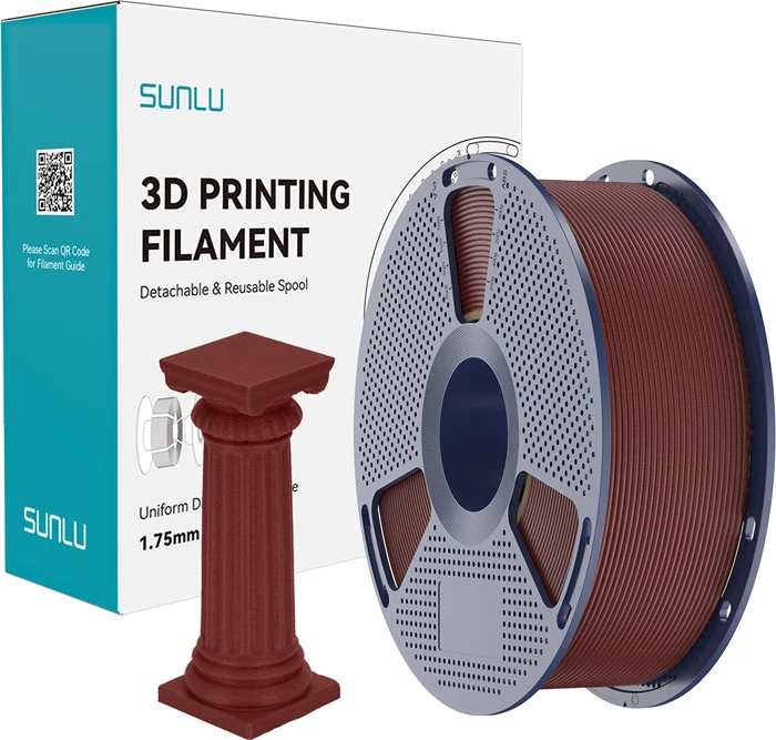 Filament PLA Sunlu PLA H-S Mar BR 1.75 mm High-Speed Marble, e kuqe tullë