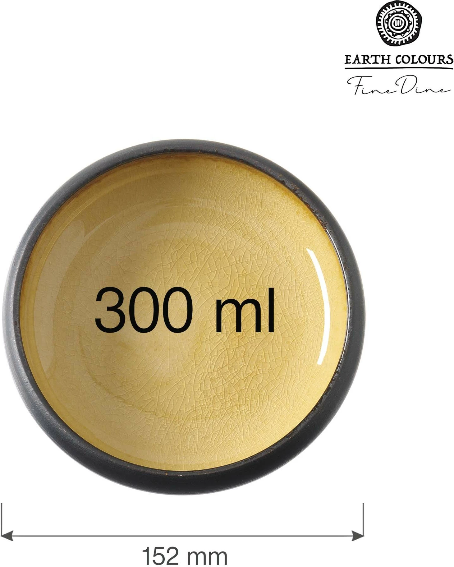 Pjatë e thellë, Fine Dine Topaz, 152 mm, 300 ml, e verdhë, set 3 copë