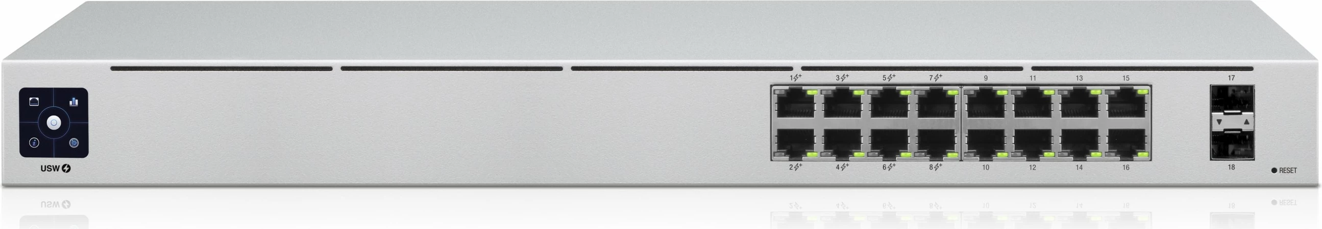 Switch Ubiquiti UniFi 16-Port PoE Managed L2/L3 Gigabit Ethernet Silver