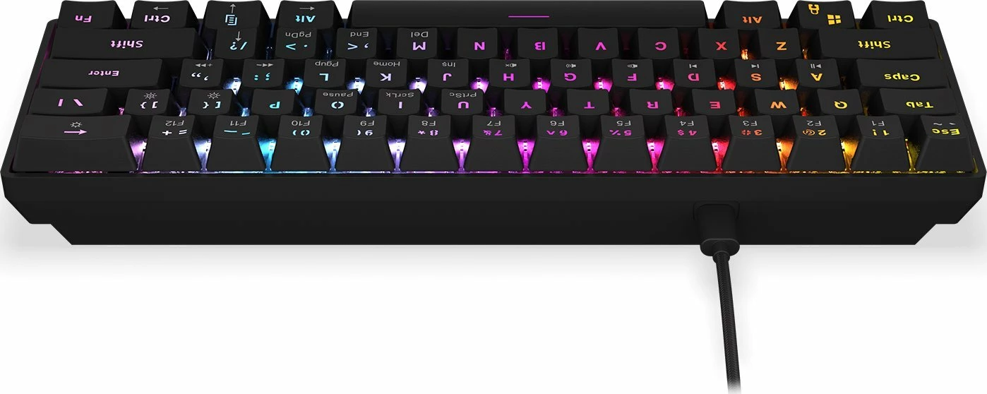 Tastierë mekanike gaming Krux Qara KRX0137 60% Outemu Red RGB e zezë