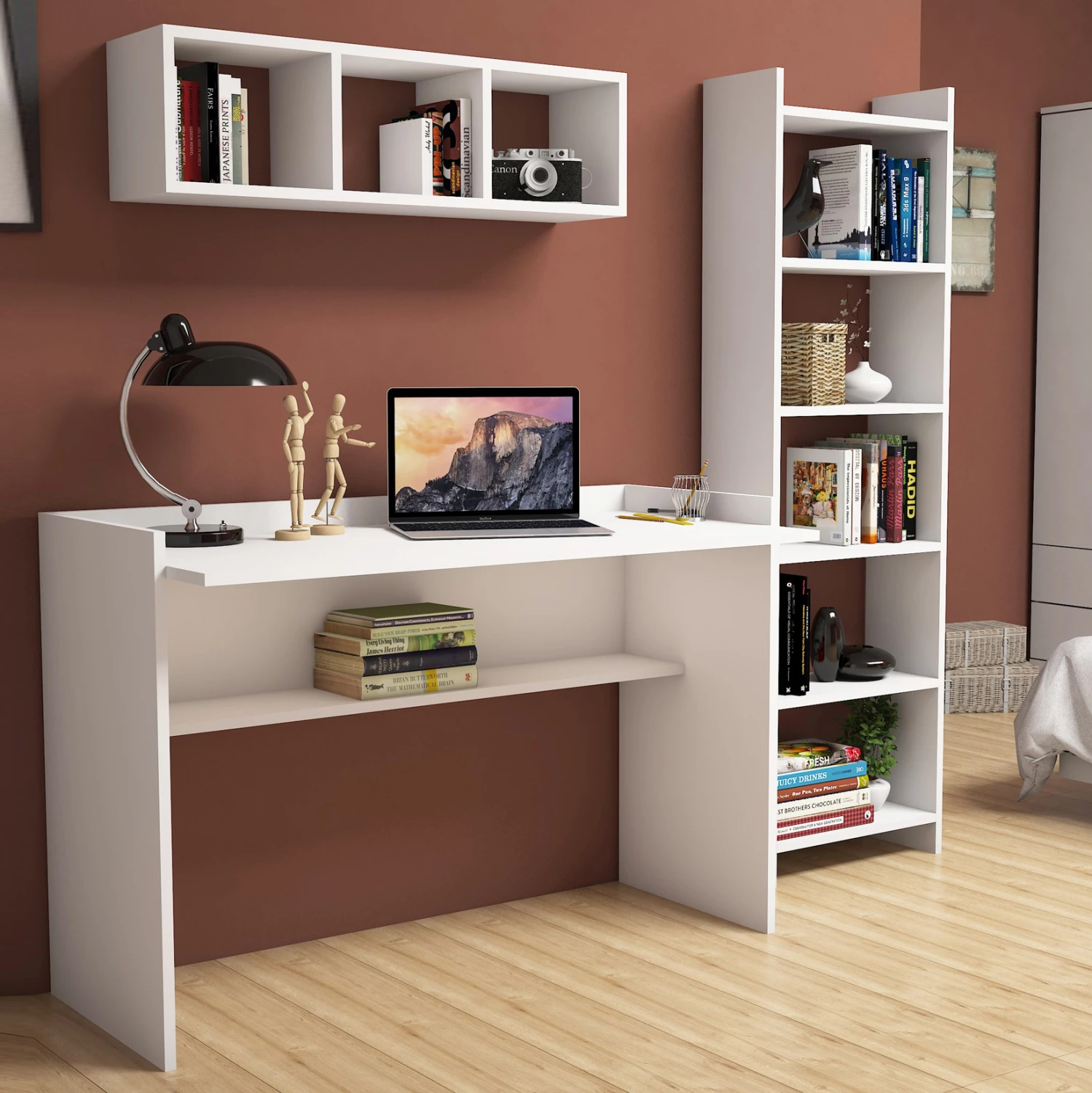 Kompozim zyre FH11776.11 3PCS melaminë ngjyrë bardhë