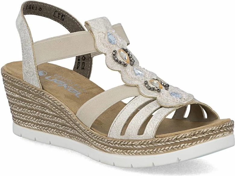 Sandale espadrille për femra Rieker 619B2-60, bezhë