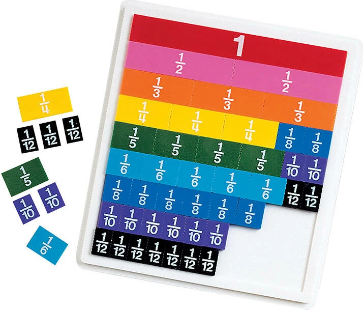 Set edukativ Learning Resources Rainbow Fraction Tiles LER 0615, 51 pjesë, shumëngjyrësh