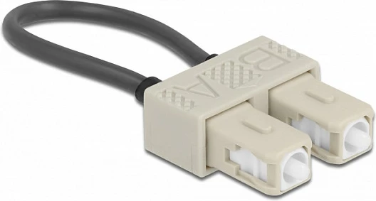 Adapter loopback fibër optike DeLOCK SC OM2, multimode, duplex, beige/portokalli