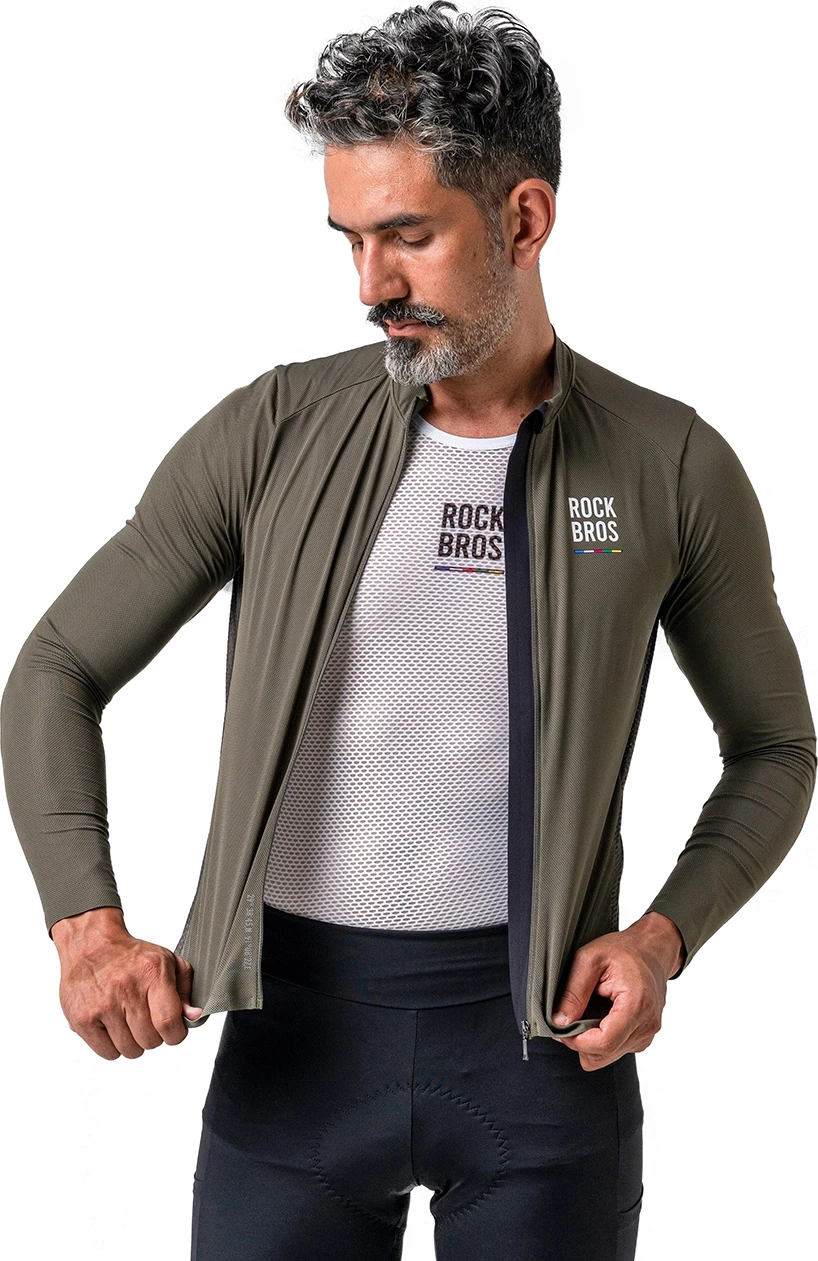 Fanellë çiklizmi për meshkuj me mëngë të gjata Rockbros ROAD TO SKY 15220003002, size S, jeshile