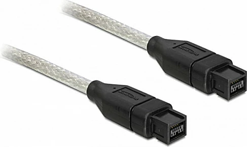 Kabllo FireWire DeLOCK 9-pin mashkull në 9-pin mashkull, 2 m, gri