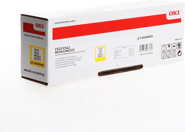 Toner OKI 46490401, 1500 faqe, kapacitet standard, e verdhë