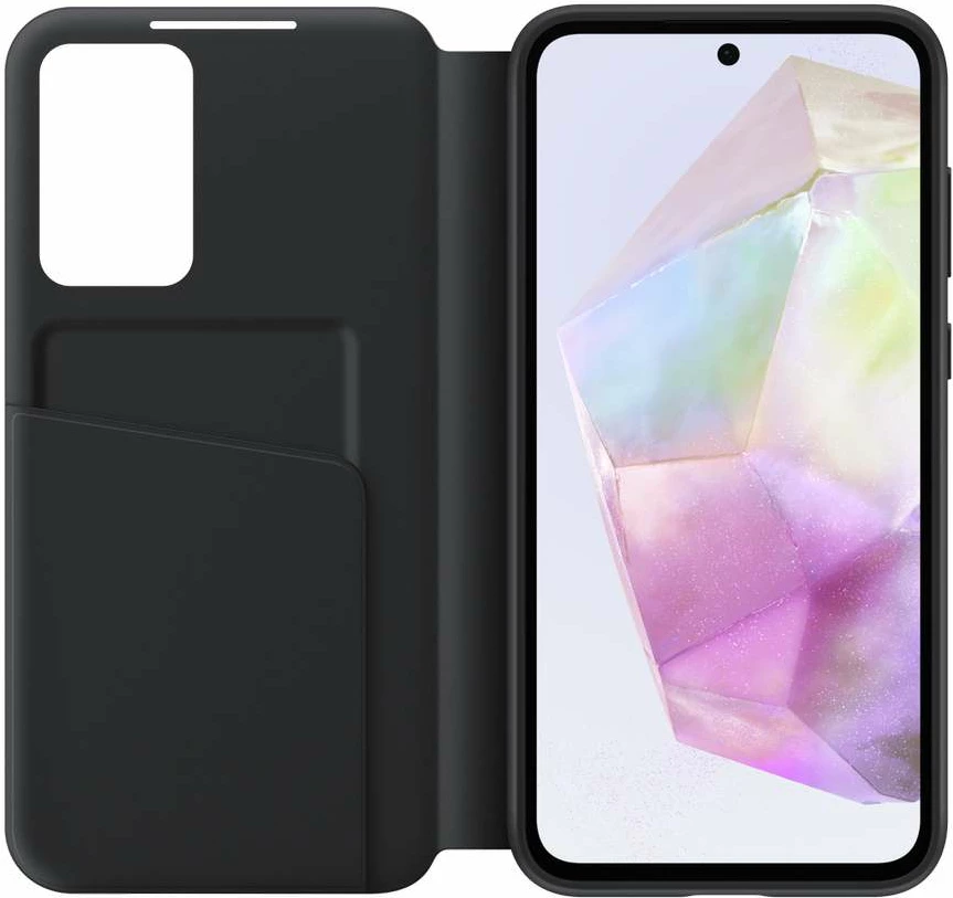 Mbështjellës Samsung Smart View Wallet EF-ZA356CBEGWW për Galaxy A35, i zi