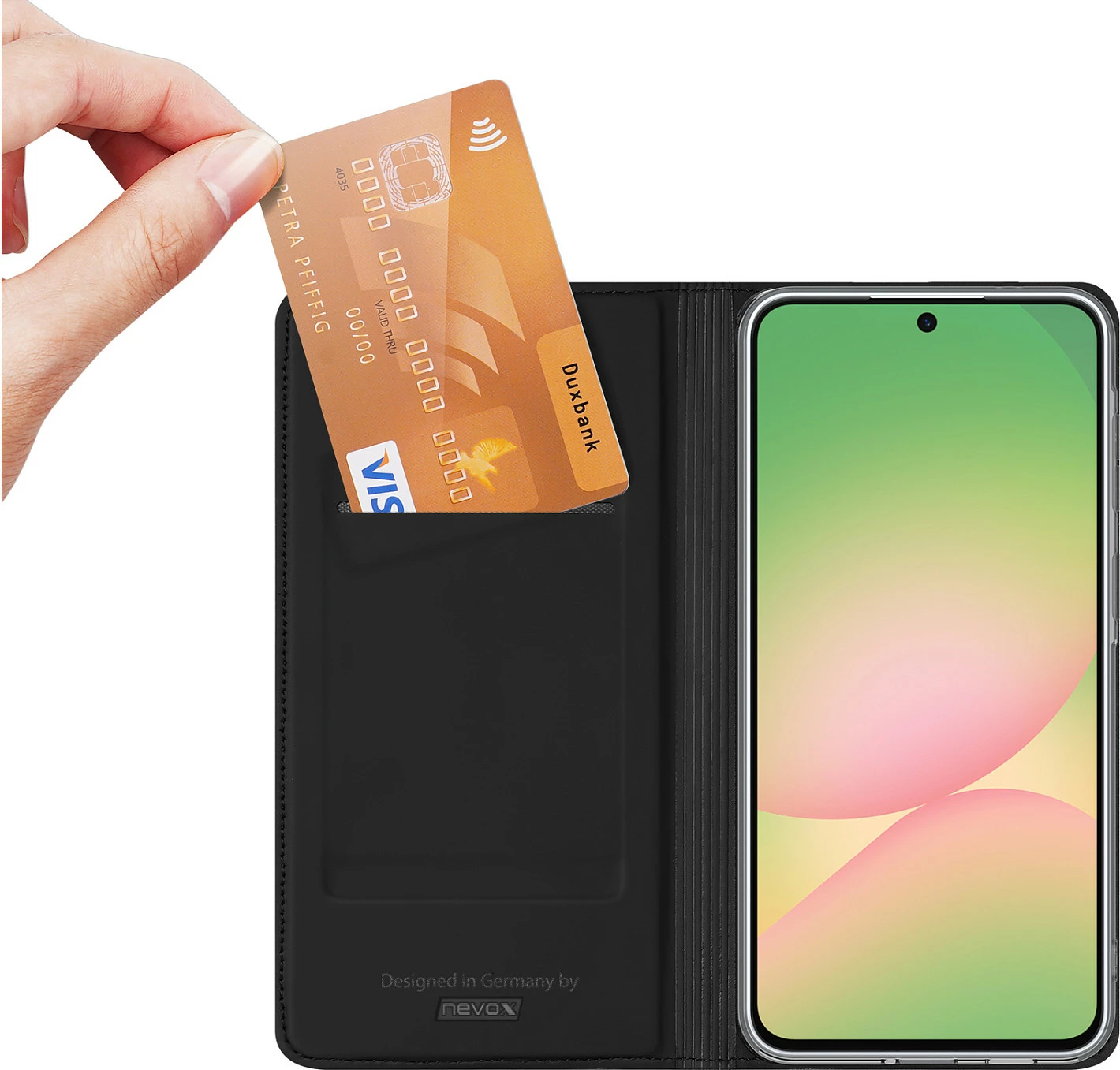 Mbështjellës nevox VARIO Series për Samsung Galaxy A57 5G, folio me kapak, stand, i zi