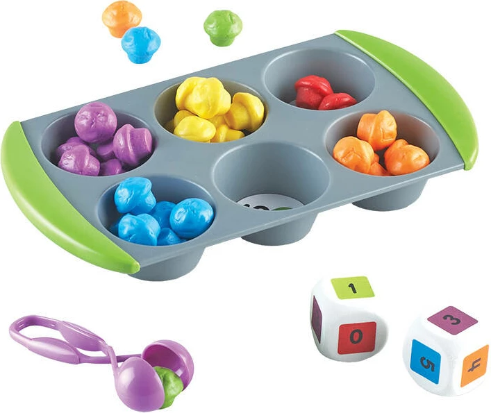 Set edukativ Mini Muffin Match Up Learning Resources LER 5556, për fëmijë 3+, 60 mini-muffina, 6 ngjyra