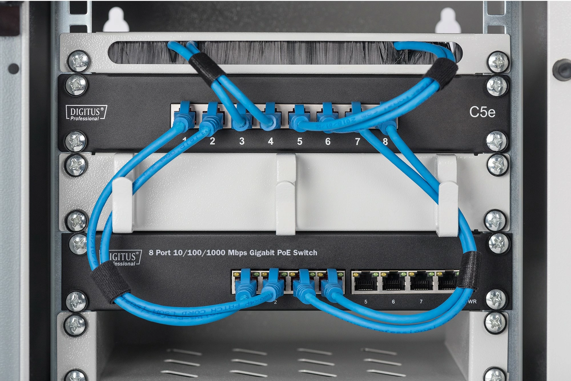 Switch Digitus 8-Port Gigabit PoE, unmanaged, gri