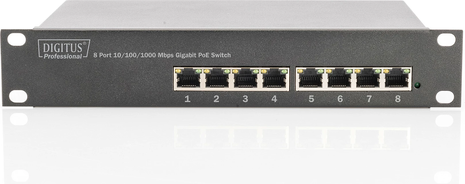 Switch Digitus 8-Port Gigabit PoE, unmanaged, gri