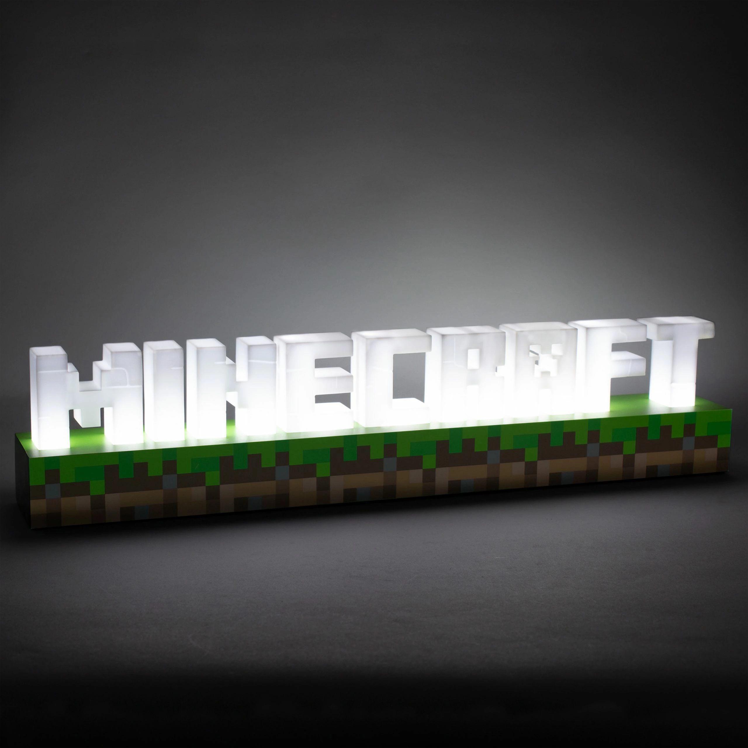 Llambë tavoline Paladone Minecraft Logo 41.2 cm, USB/3x AAA, e bardhë/jeshile