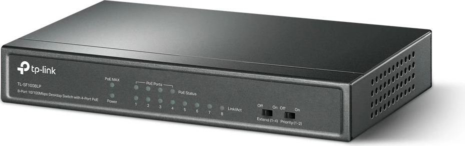 Switch TP-Link TL-SF1008LP, Fast Ethernet, PoE, i pa menaxhuar