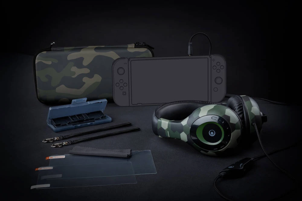Set aksesorësh gaming Nacon 6-in-1 Camo Pack për Nintendo Switch & Switch Lite, camouflage