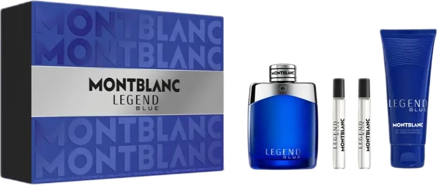 Set Eau de Parfum për meshkuj Mont Blanc Legend Blue 100ml + 7.5ml + 7.5ml + shower gel 100ml