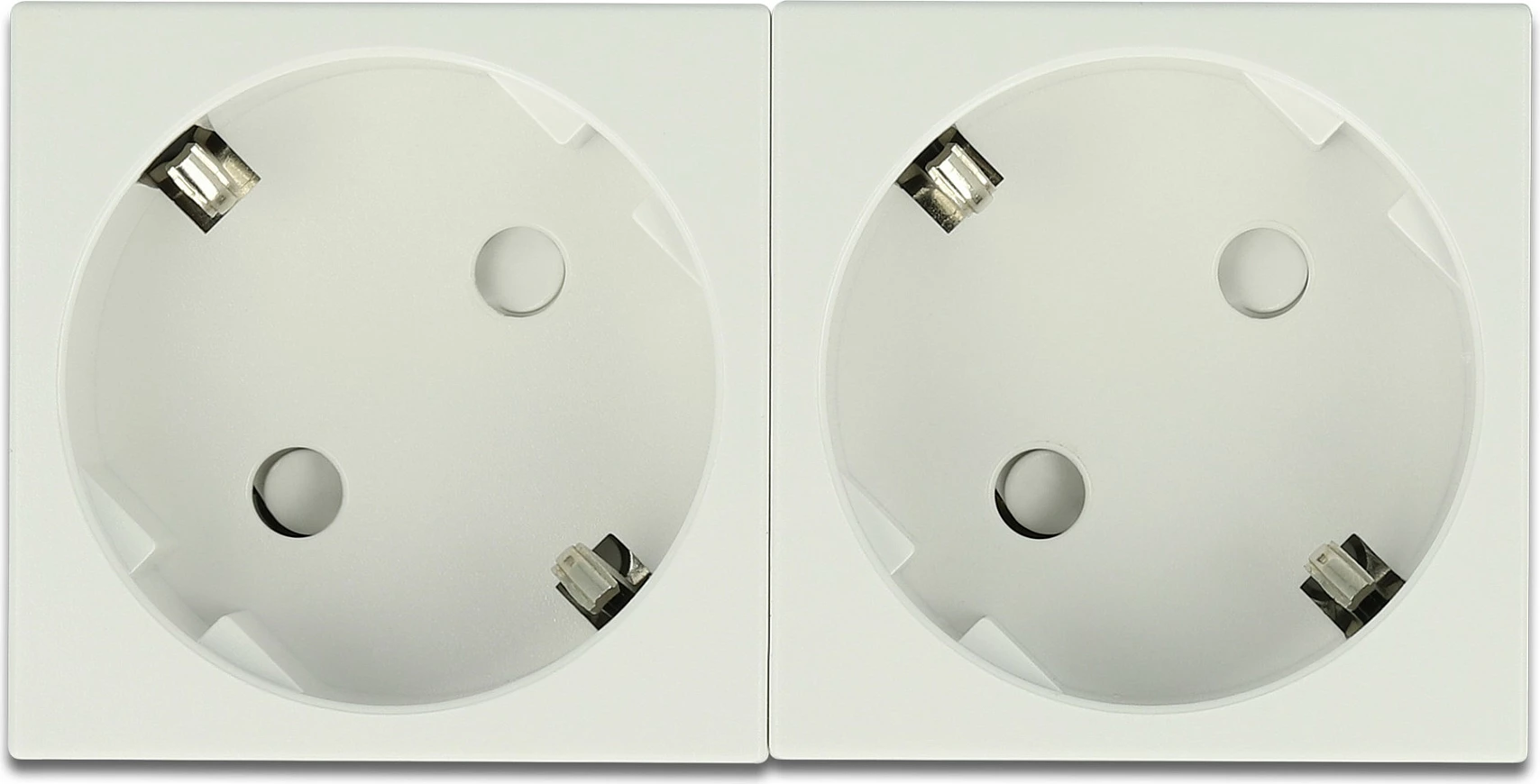 Prizë rryme e tokëzuar DeLOCK Easy 45, 2x CEE 7/3, 45x45 mm, 16A 250V, e bardhë