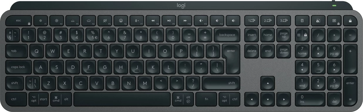 Tastierë Logitech MX Keys S, Wireless, RF Wireless + Bluetooth, QWERTY, LED, Grafit