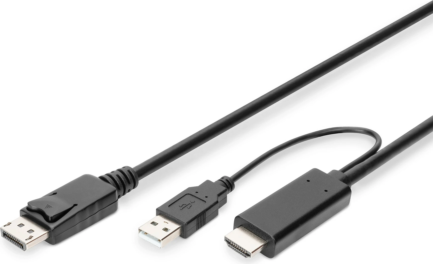 Kabëll adapter HDMI në DisplayPort Digitus 2m, 4K, i zi