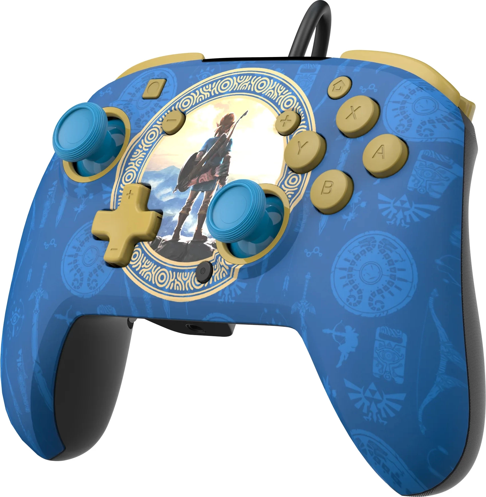 Kontroller i telit PDP REMATCH për Nintendo Switch/Switch OLED, 3.5mm, butona të programueshëm, Hyrule Blue