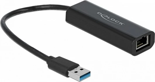 Adapter rrjeti DeLOCK 66299, USB-A në RJ-45, 2.5 Gigabit Ethernet, i zi