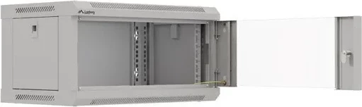 Kabinet rack LANBERG 19" 4U 540x350 mm, derë xhami, gri