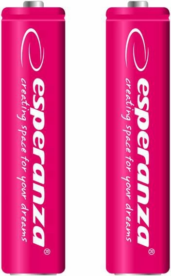 Bateri të rikarikueshme Esperanza AAA/R03 1000mAh 1.2V NiMH, të kuqe, 2 copë