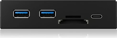 USB hub ICY BOX IB-HUB1417-i3, 2x USB-A, 1x USB-C, lexues kartelash SD/MicroSD, e zezë