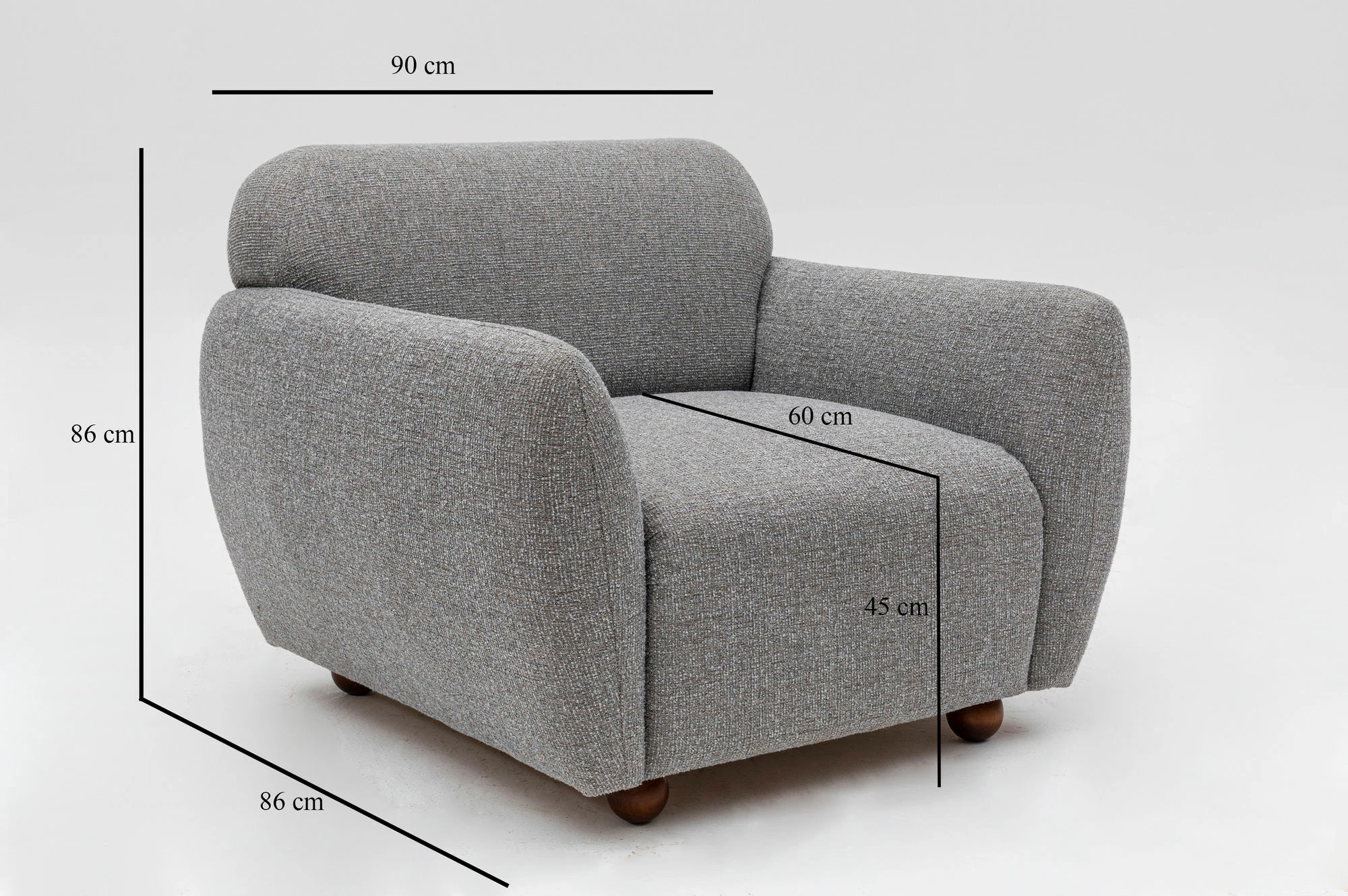 Karrige krahu Eddy, ngjyrë gri e çelët, Atelier del Sofa