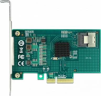 Kartelë zgjerimi PCIe DeLOCK, x4 në 4x SATA 6 Gb/s, RAID/HyperDuo, low-profile
