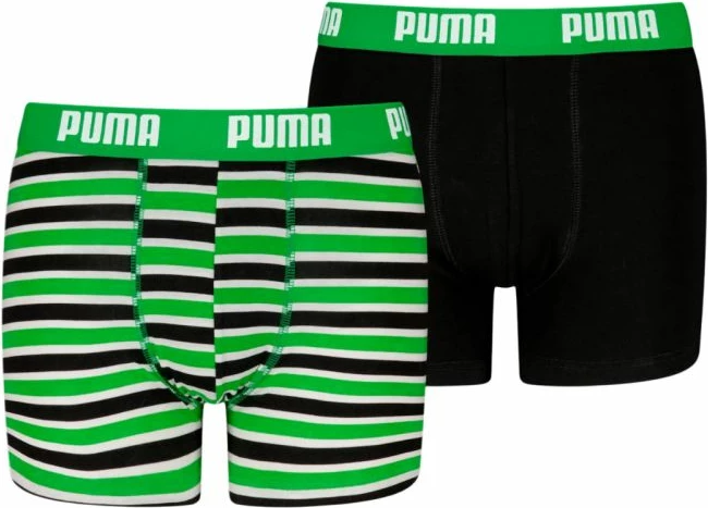 Të brendshme për fëmijë Puma Everyday Striped 938970 03, jeshile dhe të zeza, 2 copë