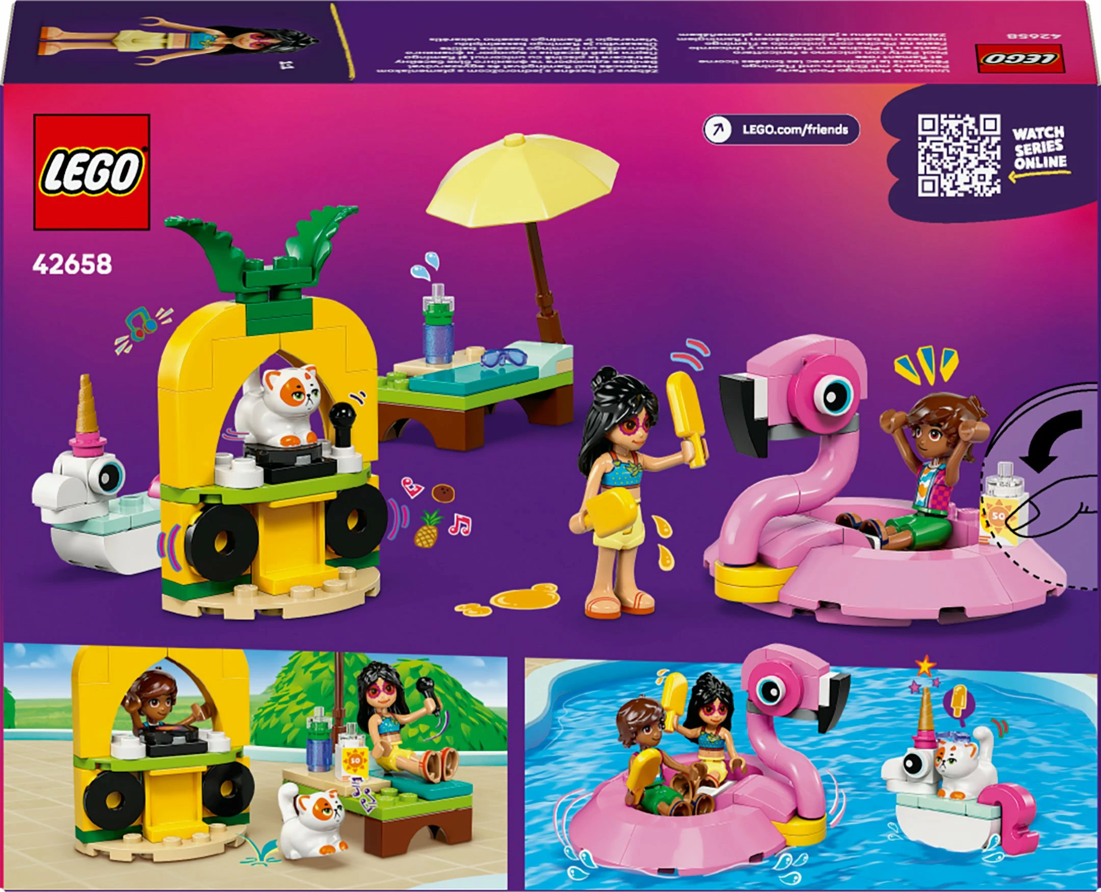 Set ndërtimi LEGO Friends 42658 Inflatable Pool Party, 99 copë