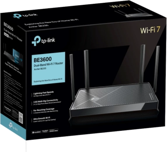 Router TP-LINK Archer BE230 Wi-Fi 7 BE3600 (2882+688 Mbps), Dual-Band, 2.5Gbps, USB 3.0, i zi