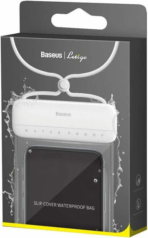 Mbështjellës universal Baseus Let's go Slip Cover Waterproof Bag për celular deri 7.2 inç, IPX8, Bardhë