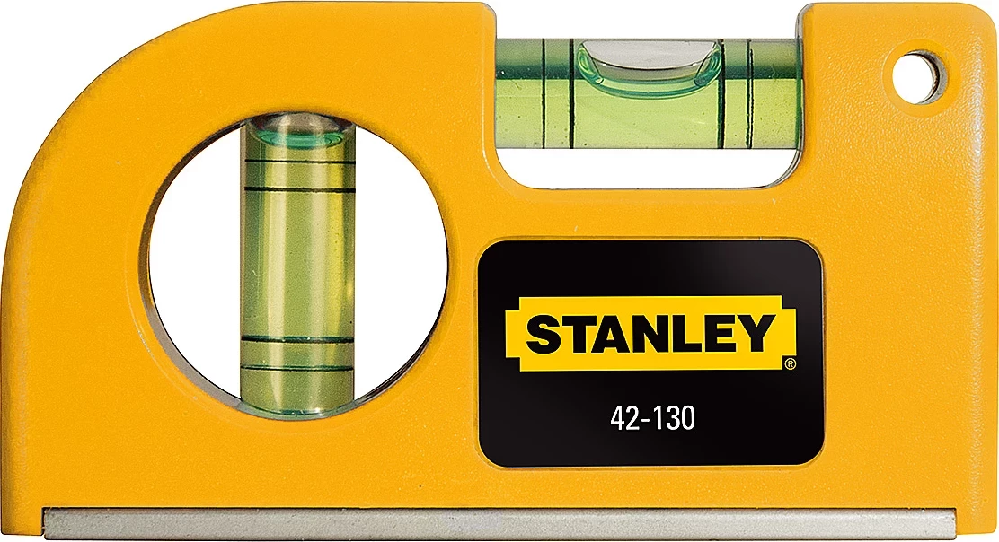 Nivel me flluskë xhepi Stanley 0-42-130 85 x 47 mm, i verdhë