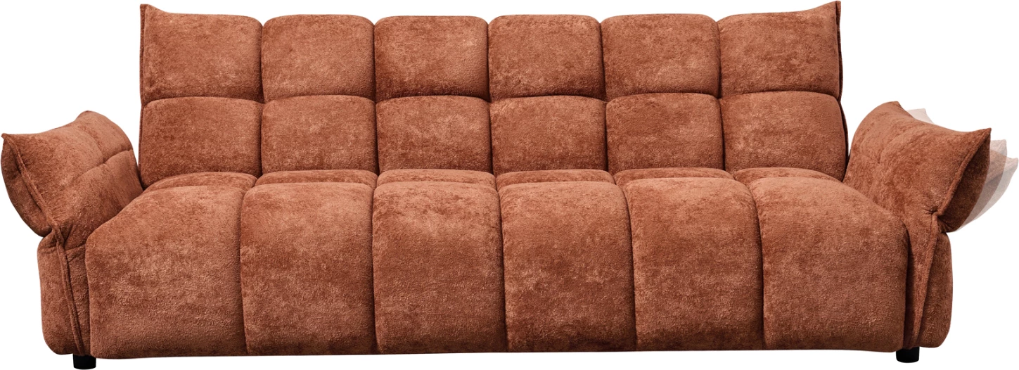 Sofabed MELU, material pëlhurë terrakote, susta xhepi, 240-250x90x85cm