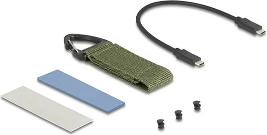 Kuti SSD M.2 NVMe DeLOCK, USB4 40Gbps, pa vegla, USB-C, gri