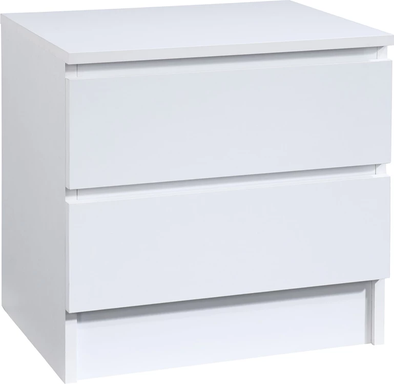 Komodinë POLO me 2 sirtarë, e bardhë, 45x35.5x45