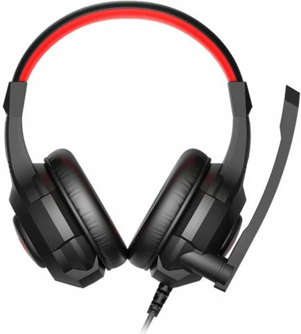 Kufje gaming HAVIT Gamenote H2031d, me mikrofon, LED i kuq, 40mm, kabllo 2m, lidhje 2x3.5mm + USB, zi/kuq