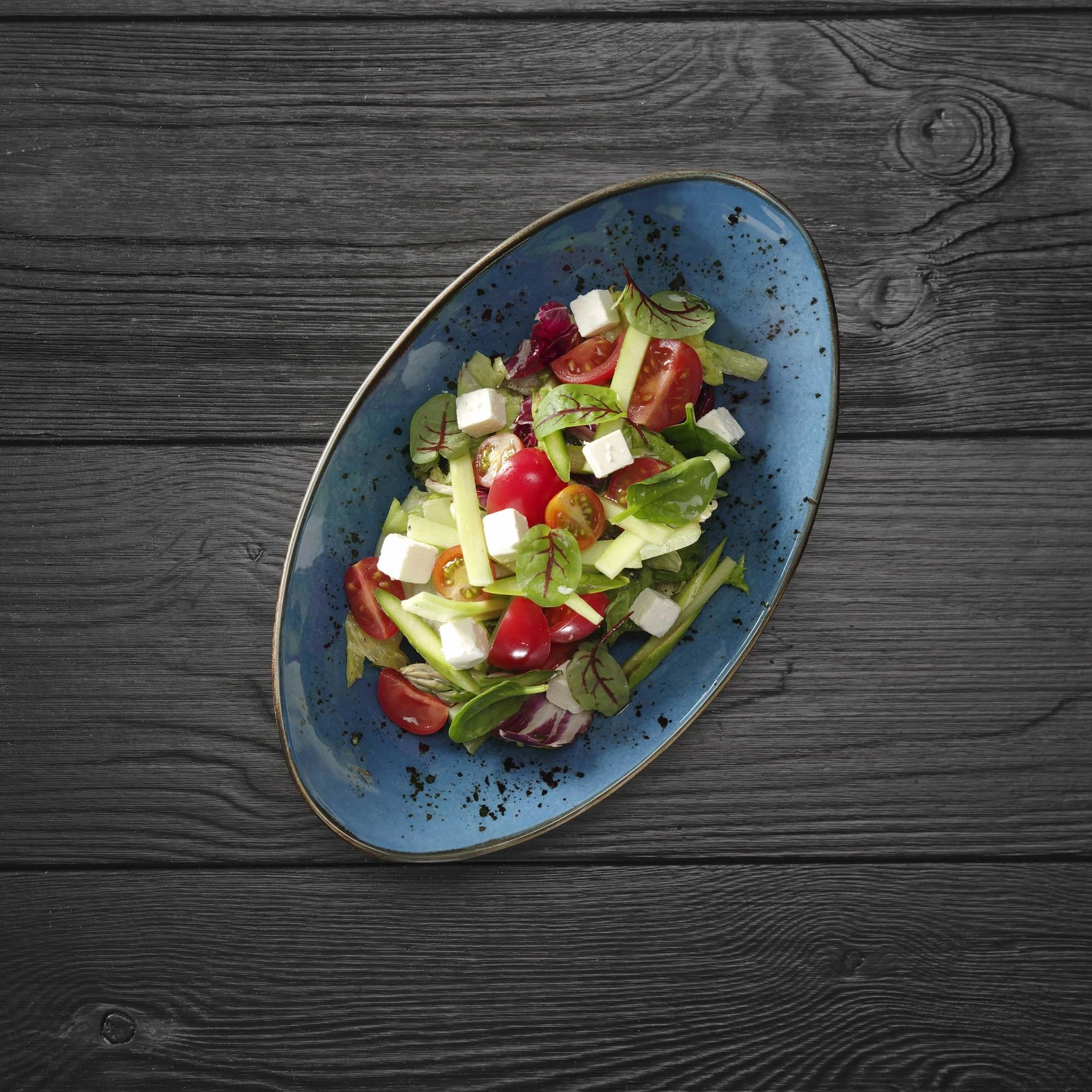 Pjatë prezantimi Fine Dine Iris 240x270mm, porcelan, set 6 copë, blu