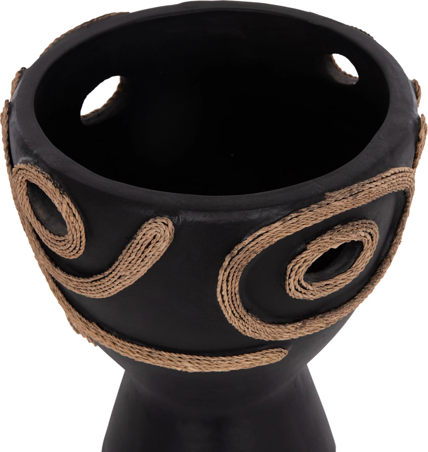 Vazo dekorative tavoline DEAN, terrakotë e zezë, FH4678.01, 23x29cm